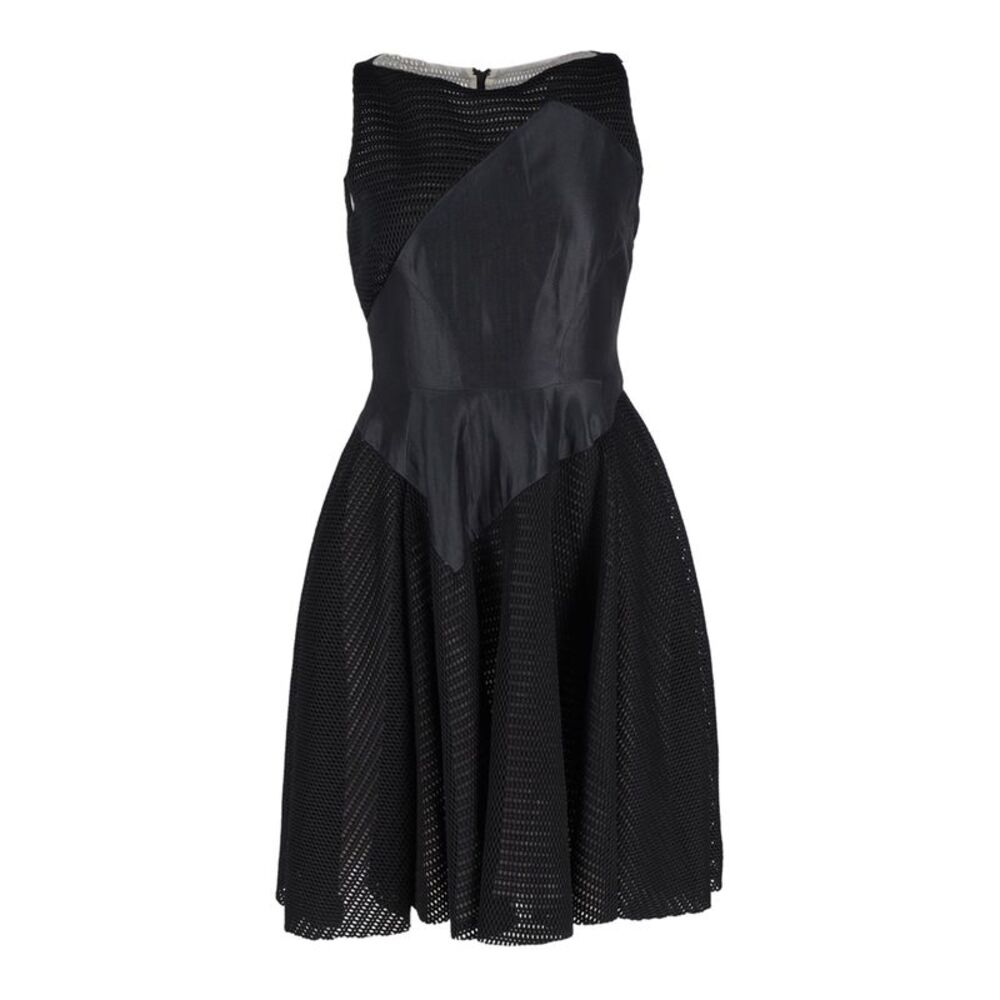 Antonio Berardi Sleeveless Open-Knit Mini Dress in Black Polyamide